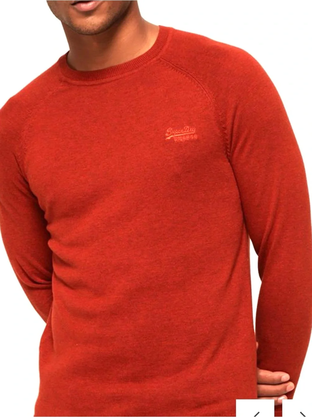 Superdry Crewneck Sweater Jumper Cotton Men's M Orange